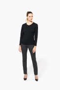 T-shirt Supima col rond manches longues femme - Kariban Premium - 100% coton peigné de qualité supérieure - Réf: PK303_3