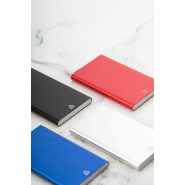 Power Bank - boîtier en aluminium recyclé - batterie 4000 mAh - ports USB et USB-C - couleur bleue_3