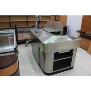 ECC-046 - Sortie de caisse en acier inoxydable - Guangzhou Eco Commercial Equipment Co., Ltd - Taille : L2000*W1200*H850 mm_3