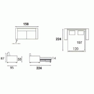 Canapé convertible express Bali 120cm - Lattes Renatonisi - Matelas Bultex polyuréthane - Blanc cassé - 3 places_3