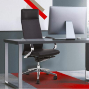 Fauteuil président simili cuir AMORY neuf - Sitek - Mécanisme synchrone blocable - Accoudoirs fixes en aluminium - Haute-gamme_3