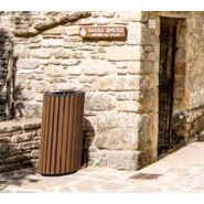 La corbeille Woody - poubelle publique - The Italian Lab - D. 450 mm, H. 900 mm, capacité 100 L, poids 22.9 kg_3