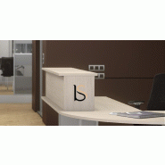 Bureau d'accueil Tono - Mobel Linea. - 80, Alu, Acacia clair_3