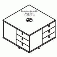Bureau Exécutif design italien et meuble de service 2 caissons 3 tiroirs - 2 modules ouverts So Terra_3