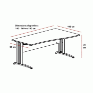 Bureau vague Sigma - Mobel Linea - Blanc 9010, 140, Acacia clair, Droite_3