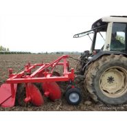 Outil agricole pour asperges avec réglage de l'angle des disques