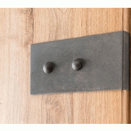 Lit style industriel Vernon 140 x 200 cm - chêne poutre et graphite - design élégant et robuste_3