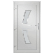 Vidaxl porte d'entrée blanc 98x200 cm pvc 3187922_3