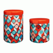 Isto - Boîte en faïence 11cm à motifs géométriques pop et rétro - Réf. 807314_3