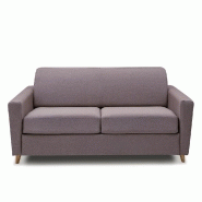 Canapé convertible express VIRGOLA - Matelas 16 cm - Sommier à lattes 140 cm - Tissu tweed taupe - Design scandinave_3