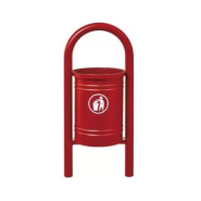 Corbeille publique Vercors 40 L - seau intérieur en tôle électrozinguée avec anses - courbes élégantes_3