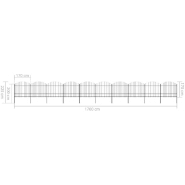 Vidaxl clôture de jardin à dessus en lance acier (1,5-1,75)x17 m noir 277748_3