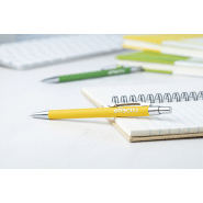 Stylo à bille en aluminium - finition caoutchoutée - gravure laser effet miroir - encre bleue_3