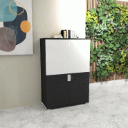 Armoire moyenne avec 4 portes battantes TAK - Mobel Linea - Noir_3