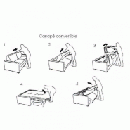 Canapé convertible express Sidney Deluxe 140 cm - Matelas 16 cm en mousse polyuréthane haute résilience - Gris clair_3