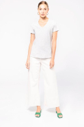T-shirt col V manches courtes femme - Réf: K381 - Kariban - 100% coton ou mélange coton/viscose - Coupe cintrée_3