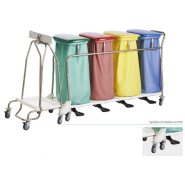 Chariot porte-sac de 1 à 4 sacs avec couvercle et pédale pour la collecte à déchets latéral: linge sale - Andromède_3