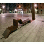 Banc public en bois moderne - EUDALD III par Comas-Pont Architectes - très grande taille, polyvalent, acier corten_3