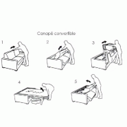 Canapé-lit compact 3 places Normann 140 cm - Matelas 16 cm - Ouverture express - Accoudoirs bois - Tweed gris silver_3