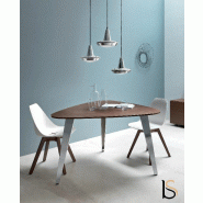 Table de réunion triangulaire Pigreco Up- Martex - Chromé, Noyer_3