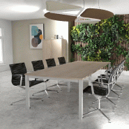 Table de reunion tempo 8-10 personnes - MOBEL LINEA - alu, acacia clair, 300_3