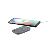 Power bank en plastique RPET - 10W avec boîtier polyester et câble USB - Couleur gris_3