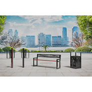 Banquette en tôle galvanisée - motif Canopée - anticorrosion - 1800 x 400 x 450 mm_3