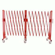 Barrière de sécurité extensible - Rouge / Blanc / Avec roulette / 4000x450x1000_3