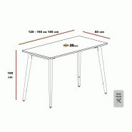 Table haute NIL - Mobel Linea - 120, Chêne moyen_3