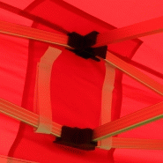 Tente pliante 3x3m rouge - Aluminium anodisé 40mm - Toit PVC 300g/m² traité anti-UV - Usage professionnel_3