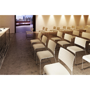 Chaise empilable ASCETE - assise et dossier en polypropylène - structure en fil d'acier chromé_3