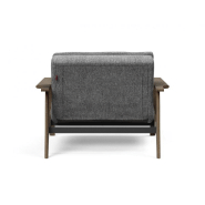 Innovation Living - Fauteuil design Dublexo Frej Twist Charcoal convertible lit 90x115 cm - Piétement chêne fumé_3