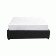 Cadre de lit Dorres 160x200 cm - Sommier relevable avec coffre de rangement - Polyuréthane noir_3