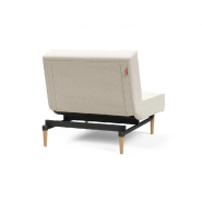 Innovation Living - Fauteuil Splitback Styletto convertible lit 90x115 cm - Pieds chêne naturel - Tissu bouclé Off White_3