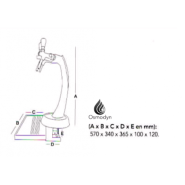 Colonne de distribution d'eau 3 voies en acier inoxydable avec égouttoir amovible_3