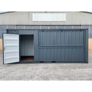 Conteneur bar 20 pieds - grande ouverture latérale et frontale basculante - structure acier robuste_3