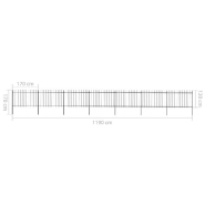 Vidaxl clôture de jardin avec dessus en lance acier 11,9 x 1,2 m noir 277626_3