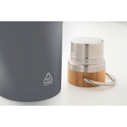 Gourde isotherme à double paroi - 500 ml - Acier inoxydable recyclé avec couvercle en bambou_3