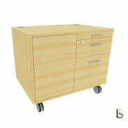 Desserte mobile avec tiroirs et niche de rangement - QUADRIFOGLIO - Hêtre_3