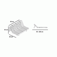 Fauteuil convertible futon ROOTS en pin naturel - Tissu lin - Couchage 90 x 200 cm - Design japonais et scandinave_3