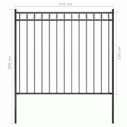 Vidaxl clôture de jardin acier 1,7x1,5 m noir 146315_3