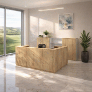 Banque d'accueil d'angle Delta Plus - Mobel Linea - 184, Droite, Chêne veiné_3