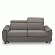 Canapé convertible express Réaumur 120cm - Sommier à lattes - Matelas 16cm - Tissu tweed gris_3