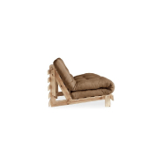Canapé convertible futon ROOTS - Pin naturel - Tissu Mocca - Couchage 160x200 cm - Design japonais et douceur scandinave_3
