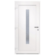 Vidaxl porte d'entrée blanc 98x208 cm pvc 3157076_3