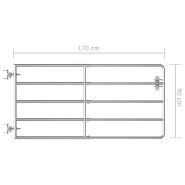 Vidaxl portillon à 5 barres acier (95-170)x90 cm argenté 145985_3