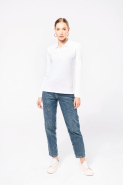 Polo manches longues femme - Réf: K244 - Kariban - Coton peigné - Lavable à 60°C_3