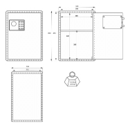 Coffre-fort de sécurité Vincennes 3 - 2 pênes - serrure électronique à code modifiable_3