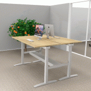 Bureau bench réglable en hauteur UP - Mobel Linea - Oui, 160, Alu, Chêne veiné_3