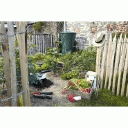 Récupérateur d'eau aérien GARANTIA cylindrique vert - 210L - Cuve rigide en polypropylène avec accessoires inclus_3